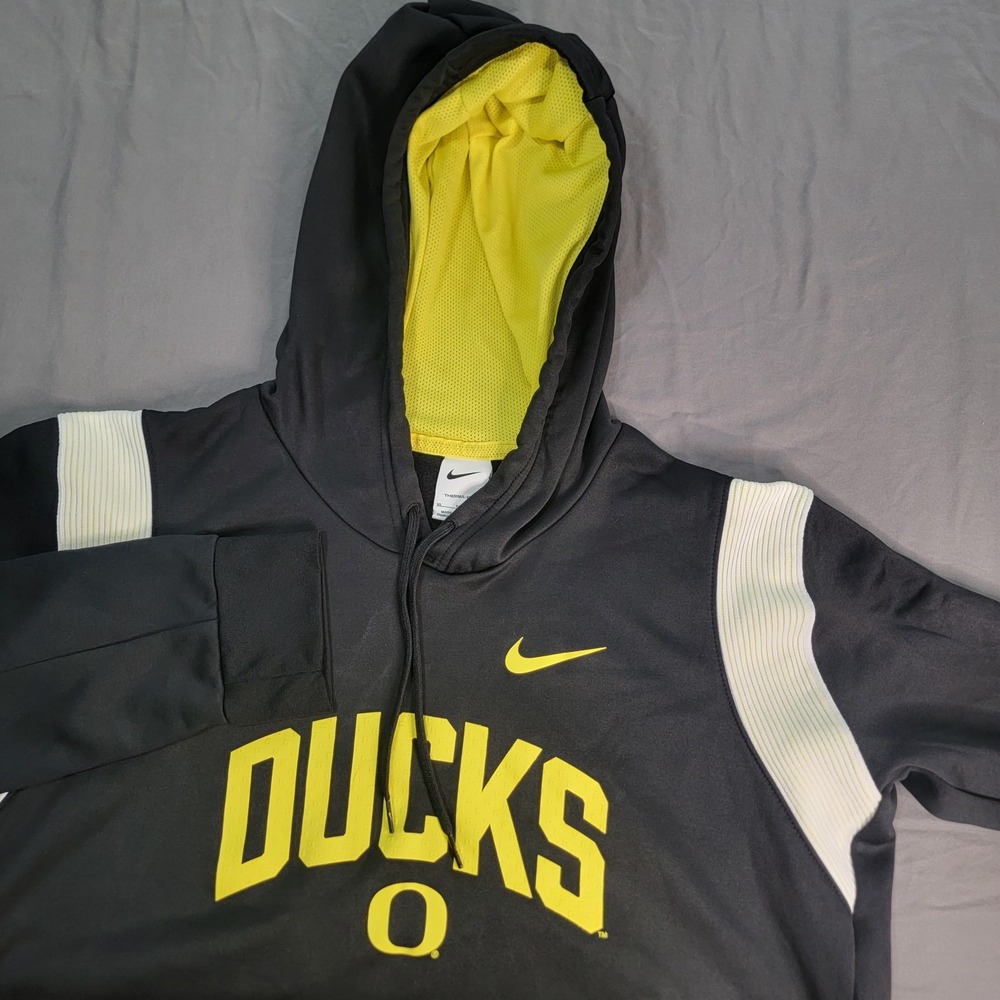 Oregon Ducks Nike Dri Fit Hoodie Men's XL Black Pockets Football Long Sleeve